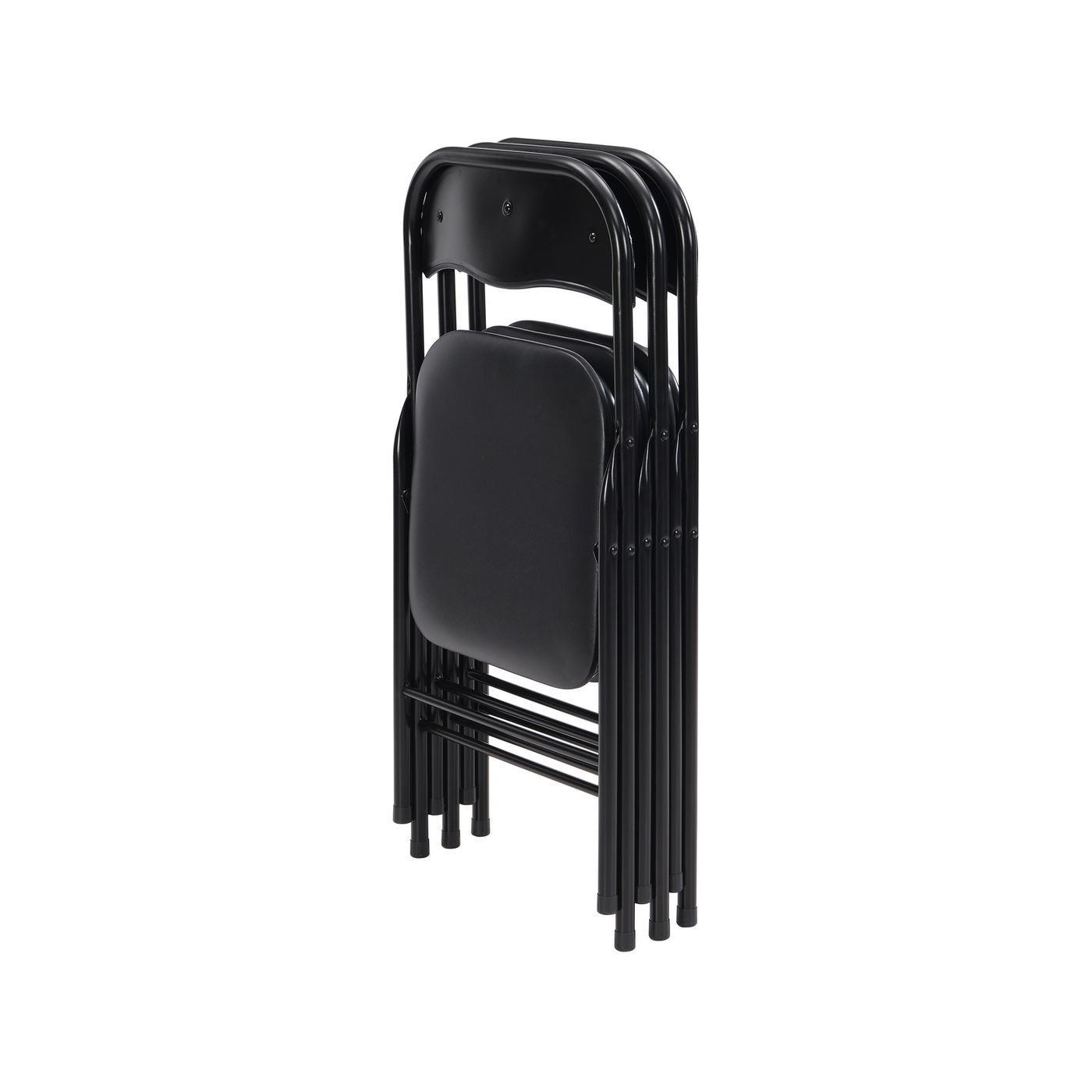 Padded Vinyl Black Folding Chair